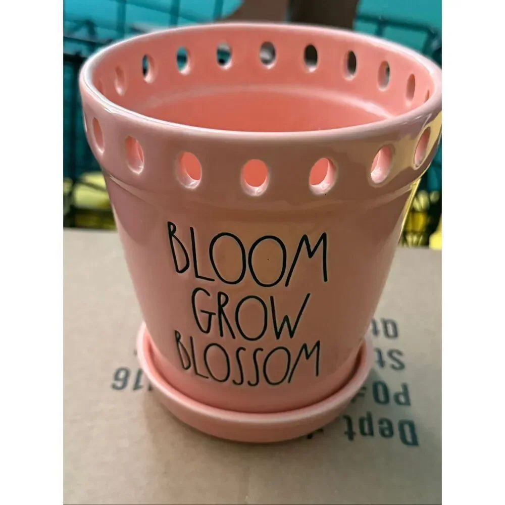 Rae Dunn Bloom Grow Blossom 4” Planter Pot NWOT For Plants, Flowers, Succulents